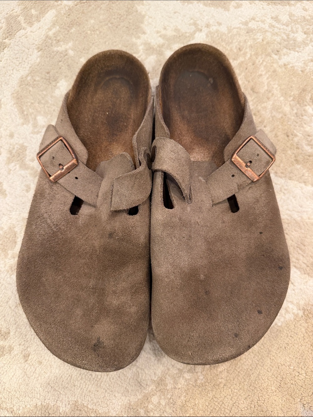 Birkenstock Taupe Suede Slip-On Clog Size 10